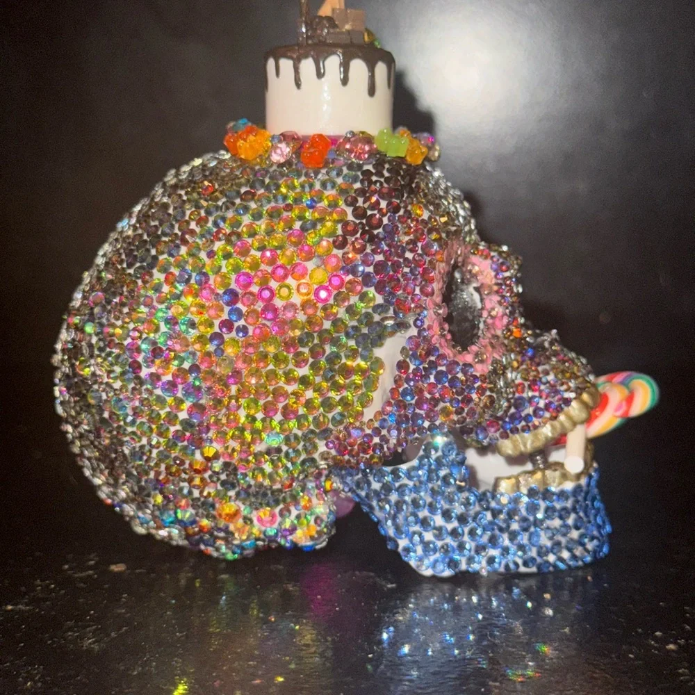 Colorful Rhinestone Skull Decor - Picture 5 of 7